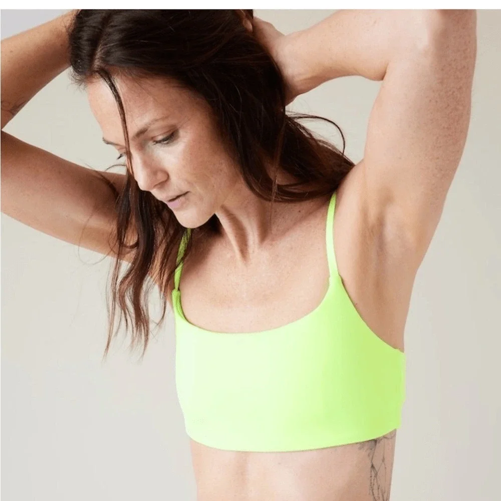 Athleta Electrix Green Scoop Bikini‎ Top D-Dd Size Small